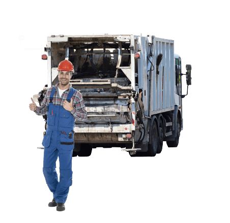 image of a man handling rubbish